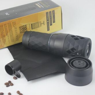 Mini Draagbare Koffiezetapparaat Van 304 Rvs + Glas Cup + Rubber Behuizing