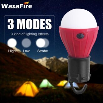 Mini Draagbare Lantaarn Tent Licht Led Lamp Emergency Lamp Waterdicht Opknoping Haak Zaklamp Voor Camping Gebruik 3 * Aaa Batterij rood