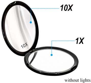 Mini Draagbare Led Make-Up Spiegel 1Pcs 3X Vergroten Hand Hold Opvouwbare Pocket Make-Up Spiegel Licht 1X Schoonheid Cosmetische gereedschap nee lights