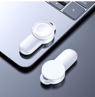 Mini Draagbare Magnetische Draadloze Oplader Voor Apple Horloge 44Mm 40Mm Smart Fast Charger Usb Adapter Voor Apple Horloge se/6/5/4/3/2/1 maan wit