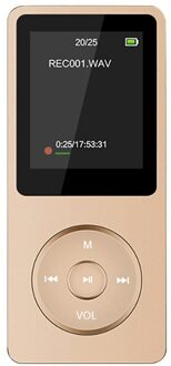 Mini Draagbare MP3 MP4 Lossless Geluid Muziekspeler Fm Recorder Tf Card 80 Uur MP3 Player Ondersteuning Tot 128gb Micro Sd-kaart goud