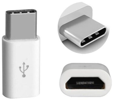 Mini Draagbare Usb 3.1 Micro USB-C Type-C Data Adapter Converter Voor Xiaomi Huawei Samsung Galaxy A7 Adapter usb Type C 1 stk wit