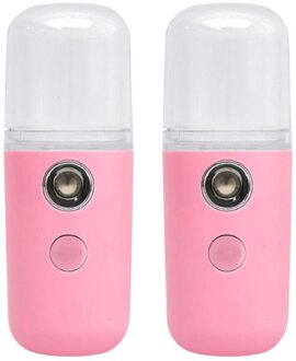Mini Draagbare Usb Oplaadbare Nano Mister Luchtbevochtiger Cooling Mist Gezicht Luchtbevochtiger Wimper Extensions Spuit Gezicht Apparaat 2 roze