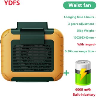 Mini Draagbare Ventilator Taille Clip Fan Usb Oplaadbare Airconditioner 6000Mah Voor Buiten Werken Camping Vissen Bladloze Fans 01