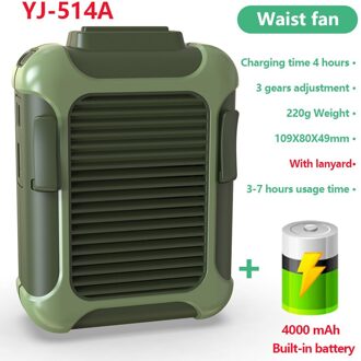 Mini Draagbare Ventilator Taille Clip Fan Usb Oplaadbare Airconditioner 6000Mah Voor Buiten Werken Camping Vissen Bladloze Fans 04