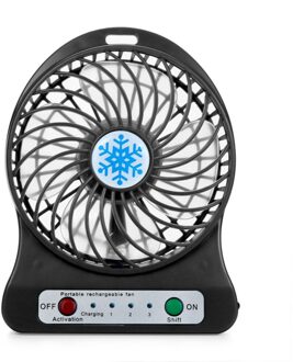 Mini Draagbare Ventilator Usb Oplaadbare Fan Mini Bureau Derde Wind Led Licht Fan Luchtkoeler Oplaadbare Air Cooler Cooling Fans zwart