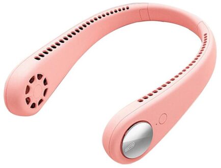 Mini Draagbare Ventilator Wearable Opknoping Hals Fans Usb Oplaadbare Mute Koelventilator Sport Airconditioner Koeler roze