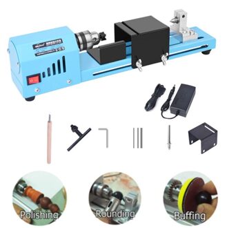 Mini Draaibank Kralen Machine Houtbewerking Diy Draaibank Standaard Set DC12-24V 150W Slijpen Polijsten Kralen Boor Rotary Tool