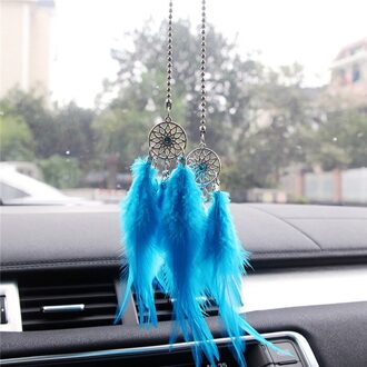Mini Dream Catcher Auto Hanger Windgong Veer Decoratie Home Decor & Muur Opknoping Versiering Handgemaakte Dreamcatcher Blauw