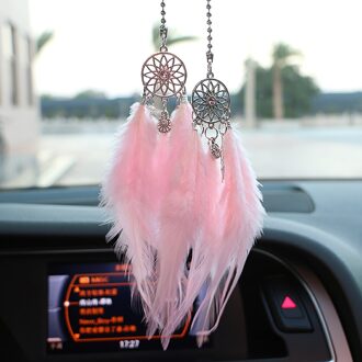 Mini Dream Catcher Auto Hanger Windgong Veer Decoratie Home Decor & Muur Opknoping Versiering Handgemaakte Dreamcatcher Roze