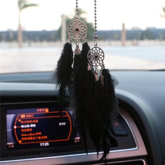Mini Dream Catcher Auto Hanger Windgong Veer Decoratie Home Decor & Muur Opknoping Versiering Handgemaakte Dreamcatcher zwart
