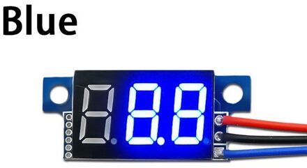 Mini Drie-Draads 0-200V Dc Digitale Voltmeter, Voltmeter Met Omgekeerde Polariteit, circuit Meting Voltmeter blauw 0V-200V