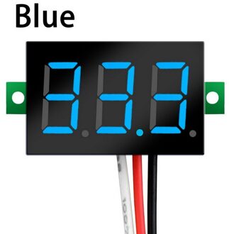 Mini Drie-Draads 0-200V Dc Digitale Voltmeter, Voltmeter Met Omgekeerde Polariteit, circuit Meting Voltmeter blauw DC 0V-30V