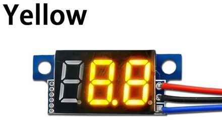 Mini Drie-Draads 0-200V Dc Digitale Voltmeter, Voltmeter Met Omgekeerde Polariteit, circuit Meting Voltmeter geel 0V-200V