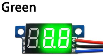 Mini Drie-Draads 0-200V Dc Digitale Voltmeter, Voltmeter Met Omgekeerde Polariteit, circuit Meting Voltmeter groen 0V-200V