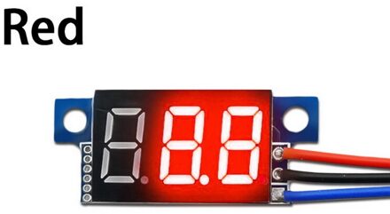 Mini Drie-Draads 0-200V Dc Digitale Voltmeter, Voltmeter Met Omgekeerde Polariteit, circuit Meting Voltmeter rood 0V-200V
