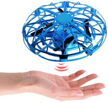 Mini Drone Quadcopter Inductie Levitatie UFO LED Light USB Opladen Kids FJ88 Blauw