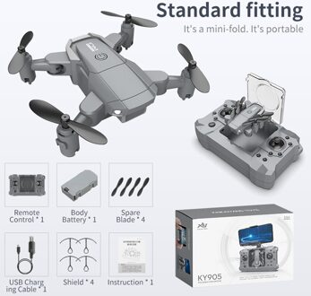Mini Drone Wifi 1080P Hd Camera Met Mv Muziek Helderheid Led Headless Modus Hoogte Hold Opvouwbare Carry Abs materiaal Drone 01 standaard- doos