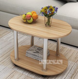 Mini Eenvoudige Verwijderbare Salontafel Woonkamer Klein Appartement Sofa Side Balkon Slaapkamer Nordic Kleine Ronde Tafel Meubels licht okkernoot