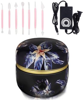 Mini Elektrische Aardewerk Forming Machine Met Lade En 8 Stuks Klei Gereedschap Voor Diy Keramische Werk Klei Art Ambachten diep blauw