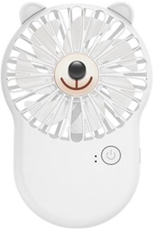 Mini Elektrische Handheld Fan Draagbare Usb Opladen Fans Voor Student Slaapzaal wit