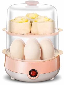 Mini Elektrische Pan Ketels 2-Layer Gekookt Ei Fornuis Multifunctionele Warmte 14 Eieren Broodje Eten Boiler Steamer 220V auto Shut