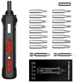 Mini Elektrische Schroevendraaier Accu Schroef Driver Power Tool Led Light Met 19Pcs Bits Kit Voor Thuis Diy Monteren Installatie repa