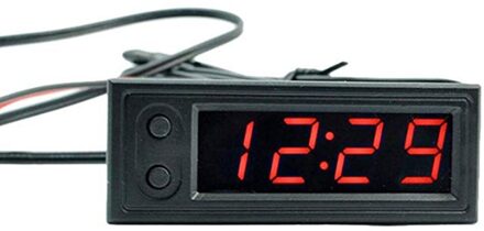 Mini Elektronische Voltmeter 3 In 1 Auto Klok Draagbare Universele Led Multifunctionele Accessoires Nauwkeurige Digitale Display Lichtgevende Rood