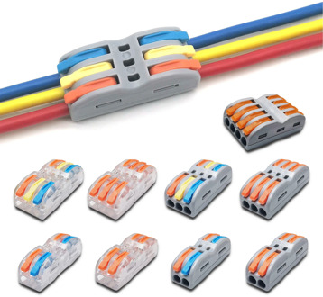 Mini Fast Wire Cable Connectors Universal Compact Conductor Spring Splicing Wiring Connector Push-in Terminal Block SPL-1/2/3/4
