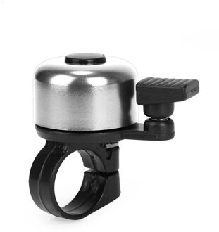 Mini Fietsbel Voor Veiligheid Fietsen Fietsstuur Metalen Ring Zwart Bike Bell Horn Sound Alarm Veiligheid Outdoor Fietsen zilver
