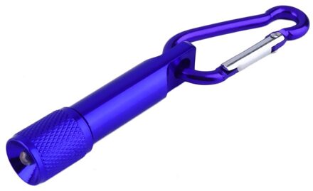 Mini Flashilight Zaklamp Karabijnhaak Sleutelhanger Haak Lamp Draagbare 5 Led Mini Zaklamp Licht Fakkel Aluminium Sleutelhanger Blauw