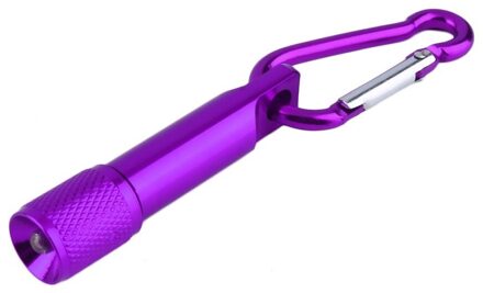 Mini Flashilight Zaklamp Karabijnhaak Sleutelhanger Haak Lamp Draagbare 5 Led Mini Zaklamp Licht Fakkel Aluminium Sleutelhanger Paars