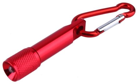 Mini Flashilight Zaklamp Karabijnhaak Sleutelhanger Haak Lamp Draagbare 5 Led Mini Zaklamp Licht Fakkel Aluminium Sleutelhanger Rood