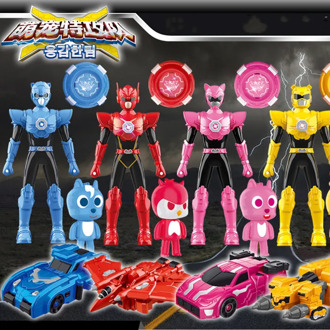 Mini Force Action Figure Impossible Playsets For Kids With Music Volt Sammy Lucy Max Weapons Deformed Toy Gift Children Toys