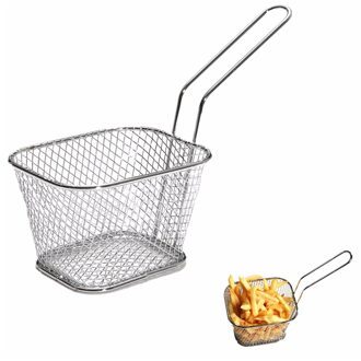 Mini Franse Friteuses Mand Netto Mesh Fries Chip Keuken Tool Rvs Friteuse Thuis Mini Frietjes Manden Zeef