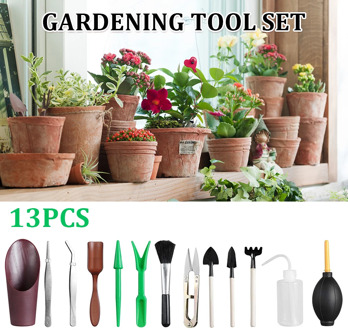 Mini Garden Tools Sets Succulent Plants Bonsai Miniature Planting Flower Garden Outdoor Digging Transplanting Hand Tools 13pcs