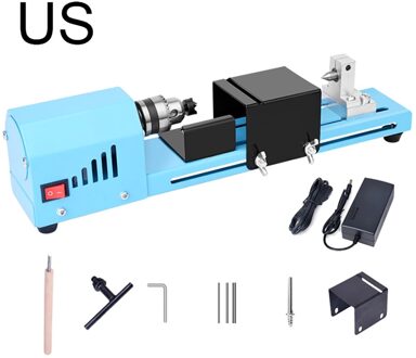 Mini Gemotoriseerde Draaibank Machine 12-24V 150W Draaibank Kralen Polijstmachine Machine Bewerking Voor Tafel Houtbewerking Hout Diy tool us