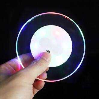 Mini Glow Coaster Led Fles Licht Stickers Kerst Xmas Nachtclub Bar Party Vaas Decoratie Led Glorifier Drink Cup Mat kleurrijk licht / ronde
