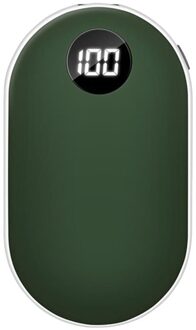 Mini Hand Warmer Power Bank 2 In 1 Dubbelzijdig Verwarming Led Digitale Display Aluminiumlegering Handwarmer groen