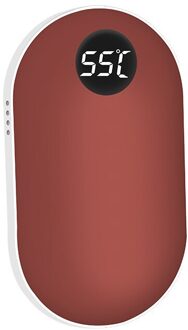 Mini Hand Warmer Power Bank 2 In 1 Dubbelzijdig Verwarming Led Digitale Display Aluminiumlegering Handwarmer rood