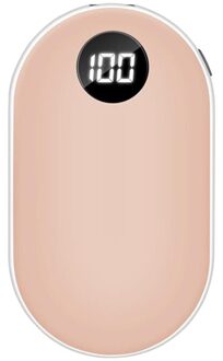 Mini Hand Warmer Power Bank 2 In 1 Dubbelzijdig Verwarming Led Digitale Display Aluminiumlegering Handwarmer roze