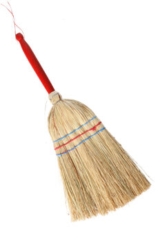 Mini Handbezem - Stro - 53 x 22 cm - met houten steel handvat