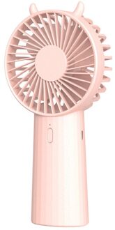Mini Handheld Fan Grote Capaciteit Usb Opladen Laag Geluidsniveau Draagbare Handheld Fan Candy Kleur Lucht Koelventilator Stabiele Desktop Voor kid 4000mAh roze