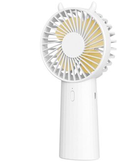 Mini Handheld Fan Grote Capaciteit Usb Opladen Laag Geluidsniveau Draagbare Handheld Fan Candy Kleur Lucht Koelventilator Stabiele Desktop Voor kid 6000mAh wit