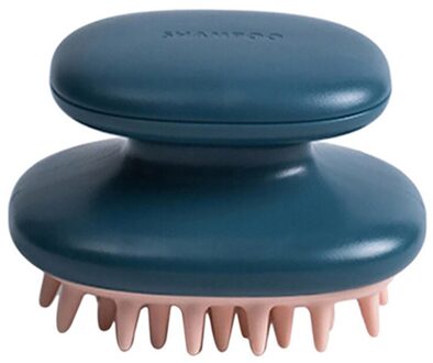 Mini Handheld Siliconen Hoofd Body Haar Massage Borstel Shampoo Haar Wassen Borstel Douche Borstel Bad Spa Afslanken #38 donker blauw