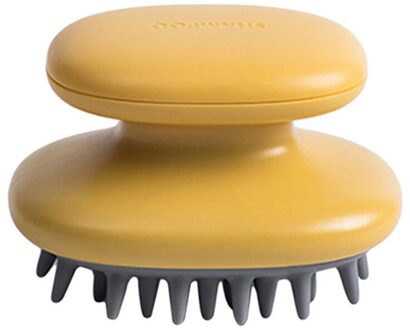 Mini Handheld Siliconen Hoofd Body Haar Massage Borstel Shampoo Haar Wassen Borstel Douche Borstel Bad Spa Afslanken #38 geel