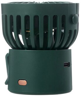 Mini Handheld Ventilator Met 3 Snelheden Kleine Power Mini Fan Met Opknoping Touw Type-C Usb Oplaadbare Desk Fan 45 Graden Swivel HVR88 donker groen