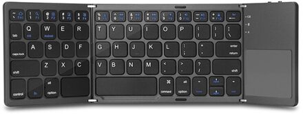 Mini Handige Draadloze Drie Opvouwbaar Bluetooth Toetsenbord Met Folding Touchpad Draagbare Toetsenbord Voor Ios/Android/Windows Ipad Tablet zwart