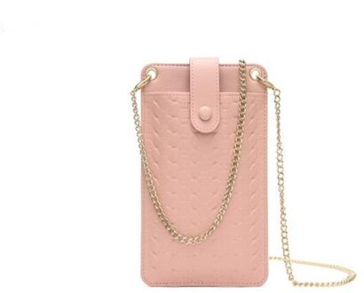 Mini Handtas Tassen Voor Vrouwen Chain Geweven Patroon Reizen Mobiele Telefoon Zakje Kleine Pu Leather Crossbody Purse Tote roze