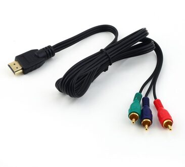 Mini Hdmi-Compatibel 3RCA Video Component Aansluitkabel Converteren Hub Cord Line Gold Connector Rca Polybag